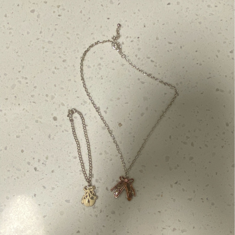 Ballarina shoes bracelet and necklace